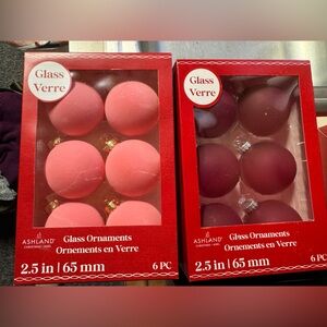 Valentines Day Tree ornaments - Pink and Burgundy Glass Ornament Collection